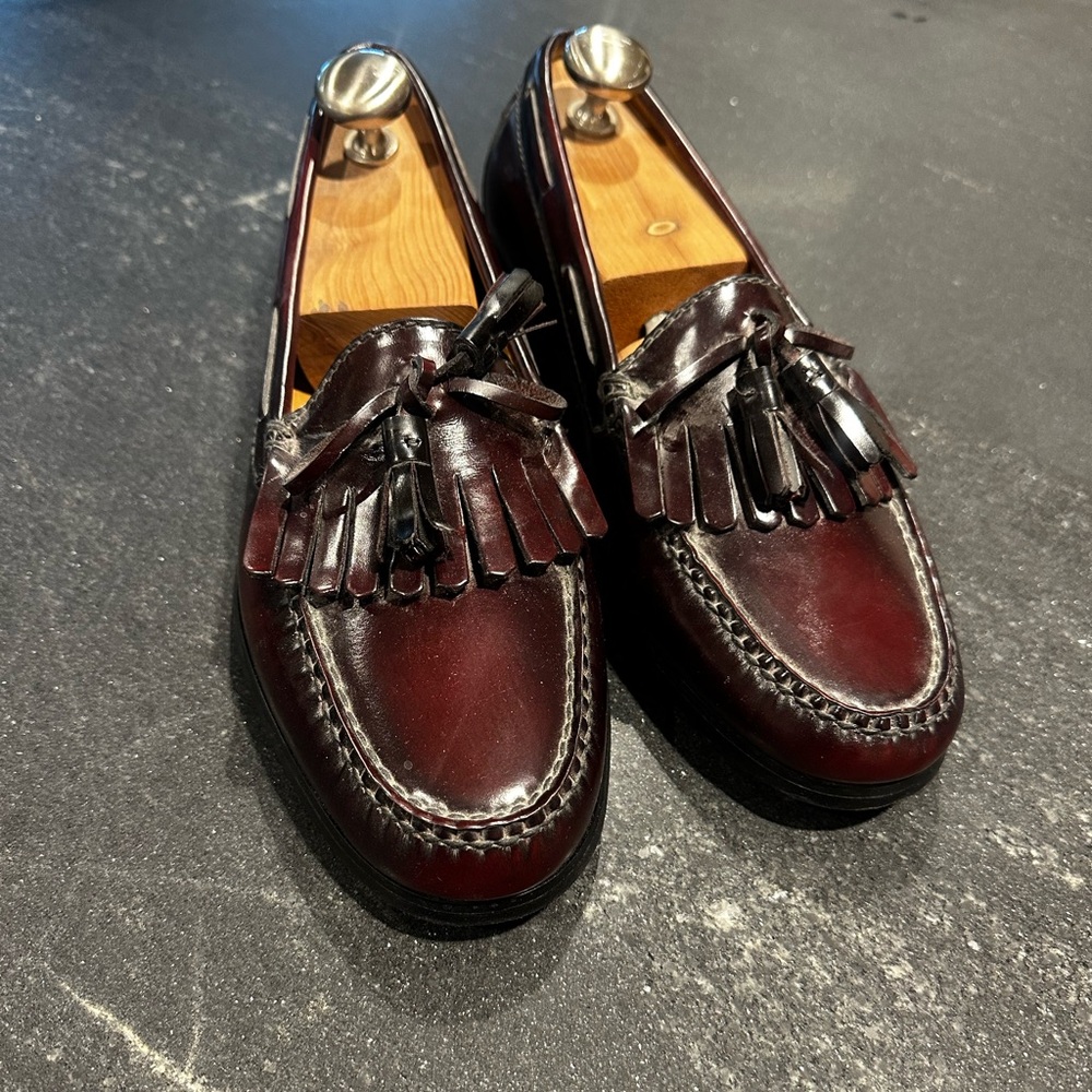 Cole Haan Dark Burgundy Tassel Loafers